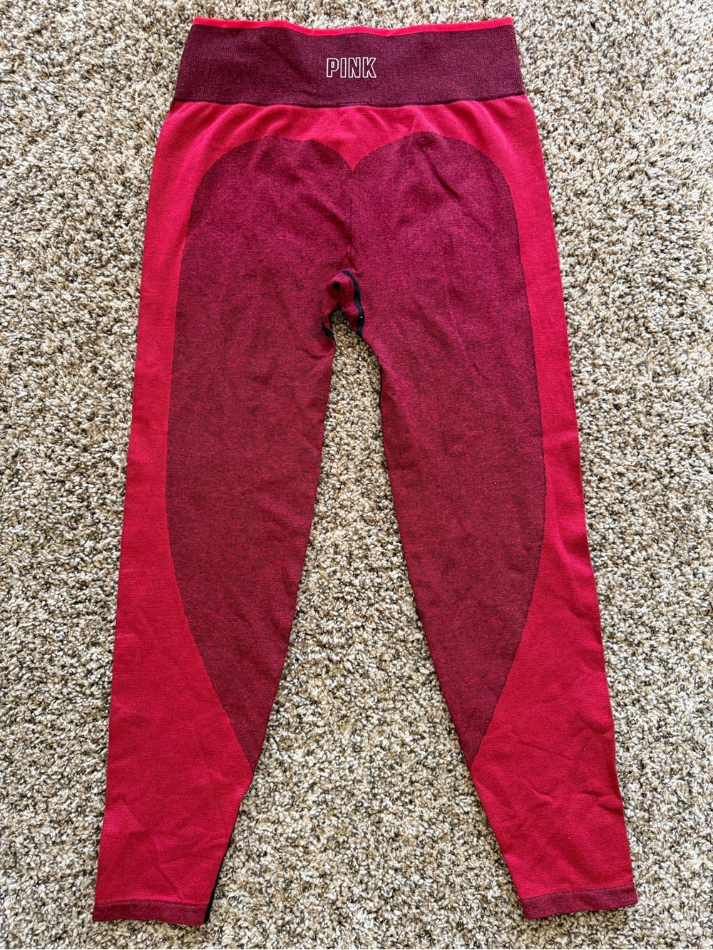 PINK By VICTORIA'S SECRET Leggings Women's Large Red Seamless Workout